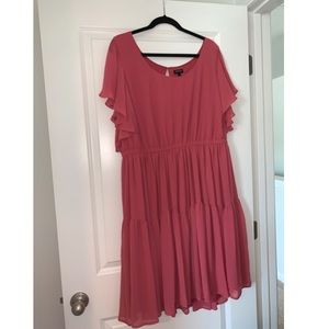 Rose Pink Ruffle Dress. Never worn, no tags.